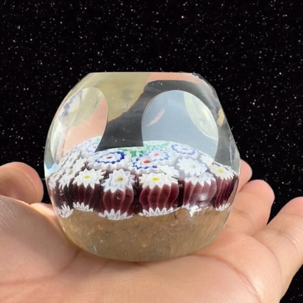 Venetian Paperweight Faceted Complex Italian Millefiori Figurine Perthshire? VTG